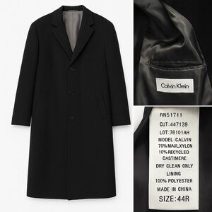 “Calvin Klein Wool Cashmere Overcoat 44R”